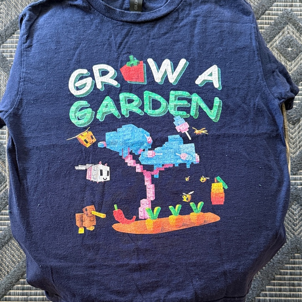Kids Grow A Garden Blue Graphic T-Shirt